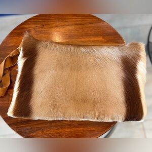 Antelope Clutch Hair-On Hide in Warm Brown Tones